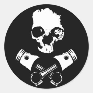 Scallywag & Crossed Pistons Classic Round Sticker