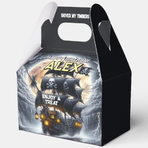 Scallywag Pirate Theme 5"w x 3"l x 6.5"h Favour Box
