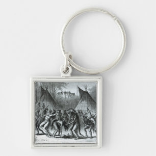 Scalp Dance from 'Sketches of Indian Warfare' Key Ring