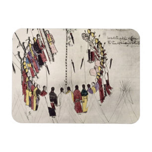 Scalp dance or victory dance (ink on paper) magnet