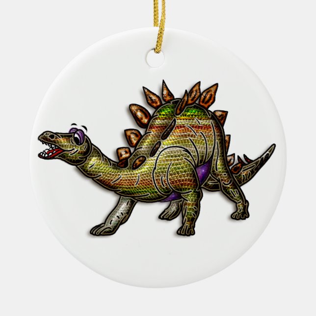 Scaly Rainbow Diosaur Ceramic Tree Decoration (Front)