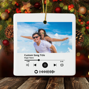 Scan Code Song Christmas Ceramic Ornament