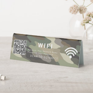 Scan Connect Camouflage Table Tent Sign Design