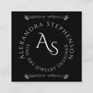 Scan Connect Social Media QR Code Jewellery Displa Square Business Card