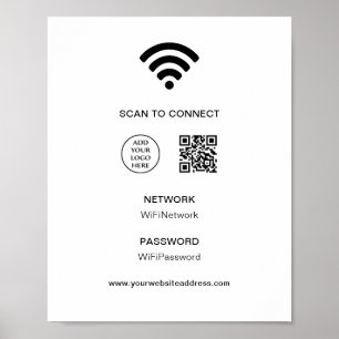 Scan Connect WiFi Logo Business Company Corporate Poster