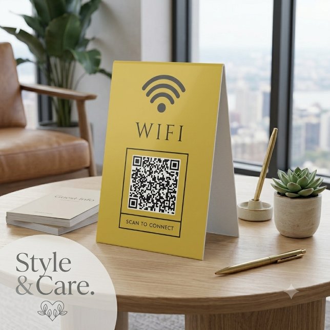 Scan for Guest WiFi Table Tent QR Access Sign (Scan for Guest WiFi Table Tent QR Access Sign)