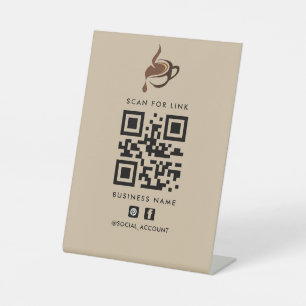 Scan for Links QR Code Sign Link-in-bio Cafe