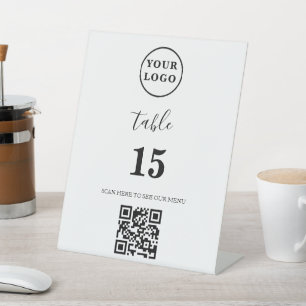 Scan for Menu elegant Table Number Sign