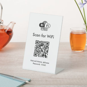 Scan for WiFi Custom QR code Professional Pedestal Sign