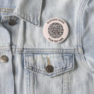 Scan me Blush pink QR Code id 6 Cm Round Badge