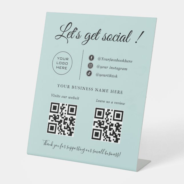 Scan Me/Custom Business QR Code ,Social Media Sign (Front)