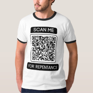 Scan Me For Repentance QR Code Men's Ringer T-Shirt