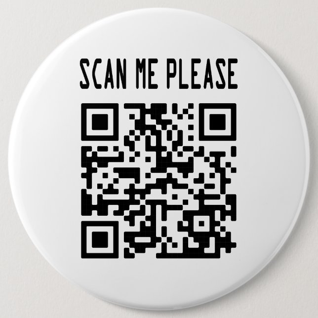 Scan Me Please QR Code – Smile, It's Free 6 Cm Round Badge (Front)