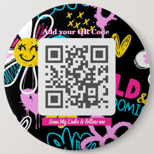 Scan Me QR Code Button – Colourful & Fun Design