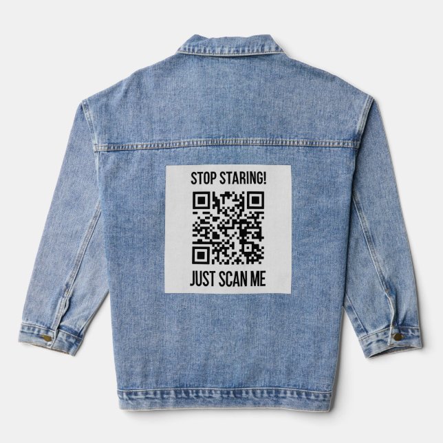 Scan Me QR Code: Choose Kindness Every Day Denim Jacket (Back)