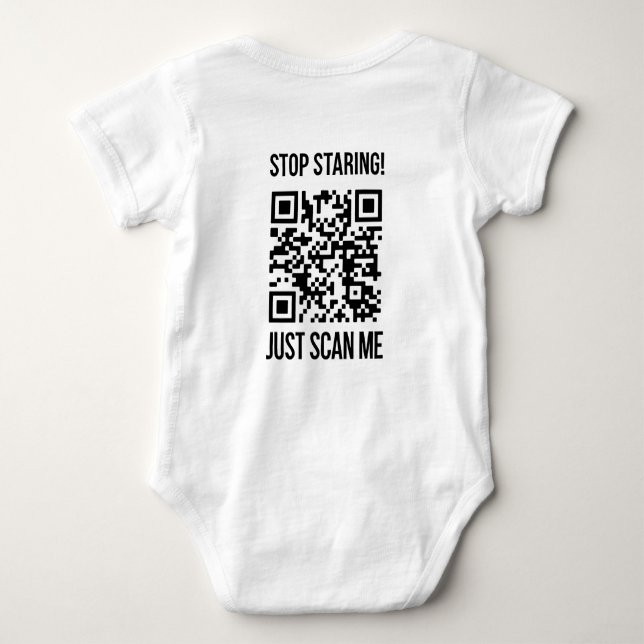 Scan Me QR Code: Create Your Future Baby Bodysuit (Back)