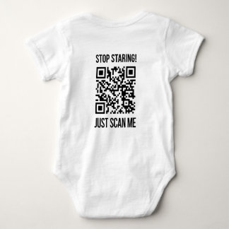 Scan Me QR Code for a Motivational Boost Baby Bodysuit