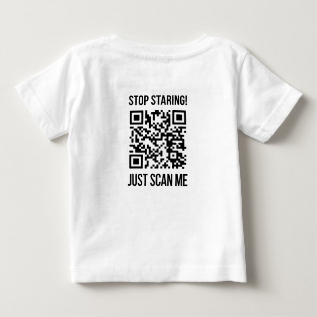 Scan Me QR Code for a Motivational Boost Baby T-Shirt (Back)