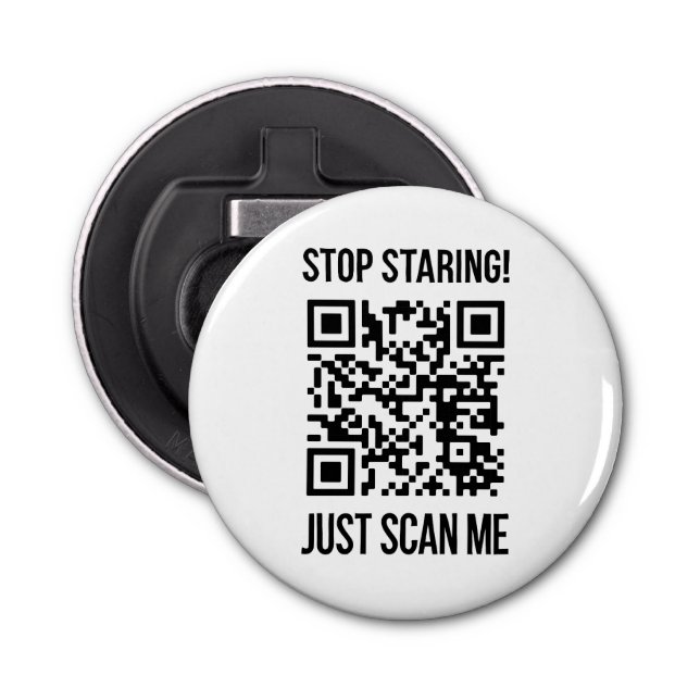 Scan Me QR Code for a Motivational Boost Bottle Opener (Front)