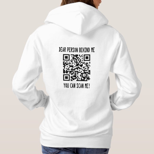 Scan Me QR Code for a Motivational Boost Hoodie (Back)