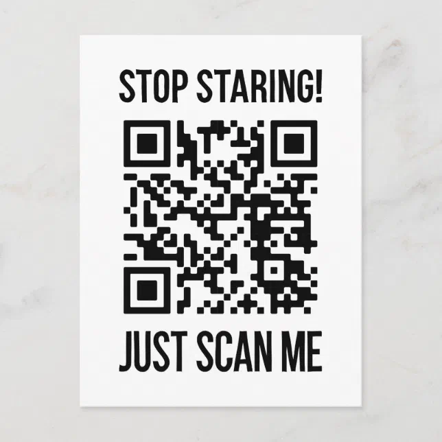Qr Code Scan Me Pos Scan Me QR Code for a Motivational Boost Postcard | Zazzle