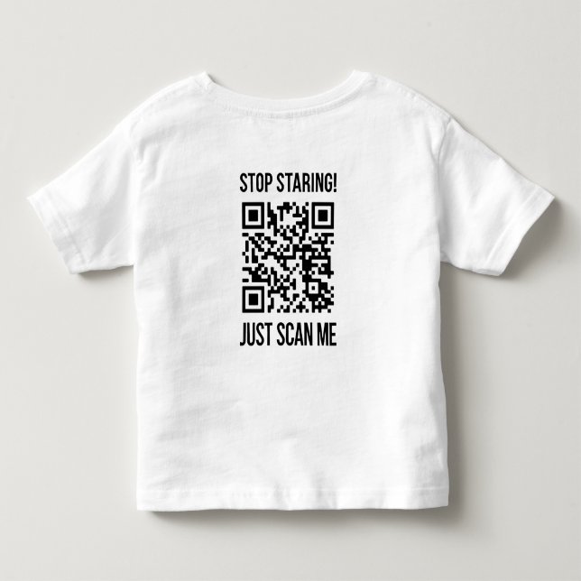 Scan Me QR Code for a Motivational Boost Toddler T-Shirt (Back)