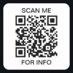 Scan Me QR Code Square Sticker<br><div class="desc">Scan Me QR Code Sticker. Create your own custom scannable qr code sticker for your business.</div>