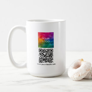 Scan Me QR Code Upload Logo Modern Promotional Coffee Mug