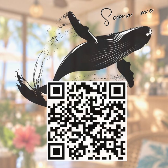 Scan me QR Code Whale Coworking Tech Office Window Cling (Creator Uploaded)
