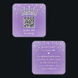 Scan Me QR RSVP Quinceañera Crown Lilac Purple Enclosure Card<br><div class="desc">Simplify birthday party RSVP responses with chic modern QR Code enclosure cards. This template is set up for a quinceañera's 15th birthday celebration, but is simple to customize for a Sweet 16 or princess party. The colors and font styles can be easily changed with the Zazzle Design Editor tool. The...</div>