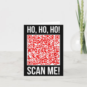 Scan Me! Qr Scan Me Joke Funny Santa Merry Christm Card