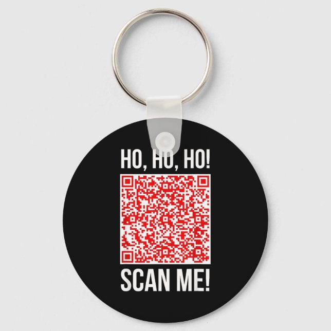 Scan Me! Qr Scan Me Joke Funny Santa Merry Christm Key Ring (Front)