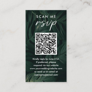 Scan Me RSVP Destination Tropical Wedding QR Code Enclosure Card