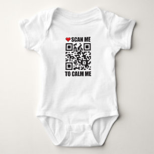 Scan me to Calm me QR Code Baby Bodysuit