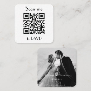 Scan me to RSVP Wedding QR Code Photo Response Square Business Card