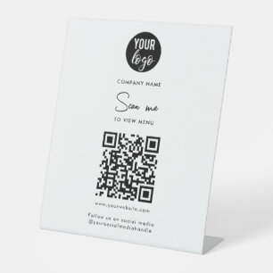 Scan Me To View Menu Order QR Code Pedestal Sign
