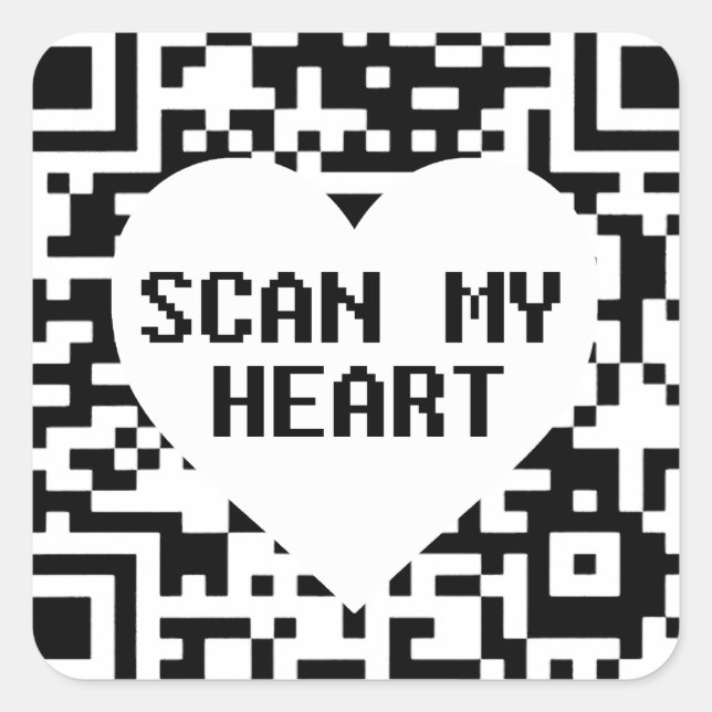 Scan my Heart   Square Sticker (Front)