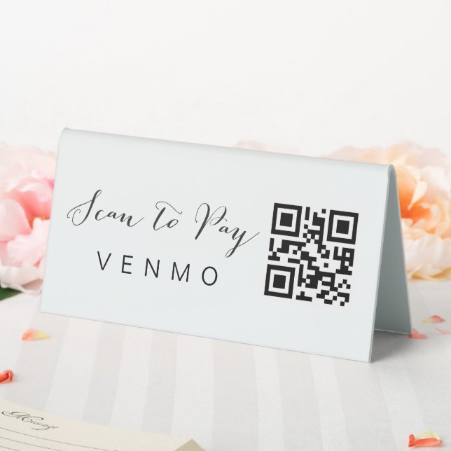 Scan Pay QR Code Mobile Checkout Table Tent Sign (In SItu (Wedding))