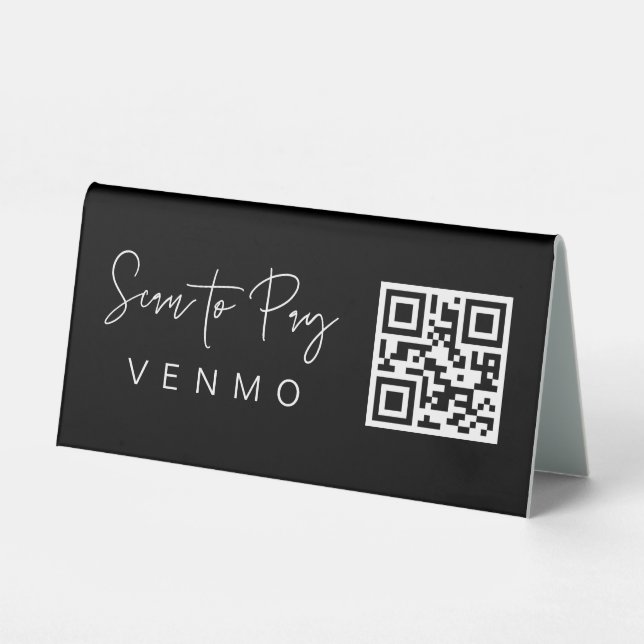 Scan Pay QR Code Mobile Checkout Table Tent Sign (Front)