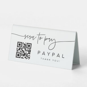 Scan Pay QR Code Mobile Checkout Table Tent Sign