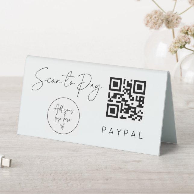 Scan Pay QR Code Mobile Checkout Table Tent Sign (In SItu (Table))