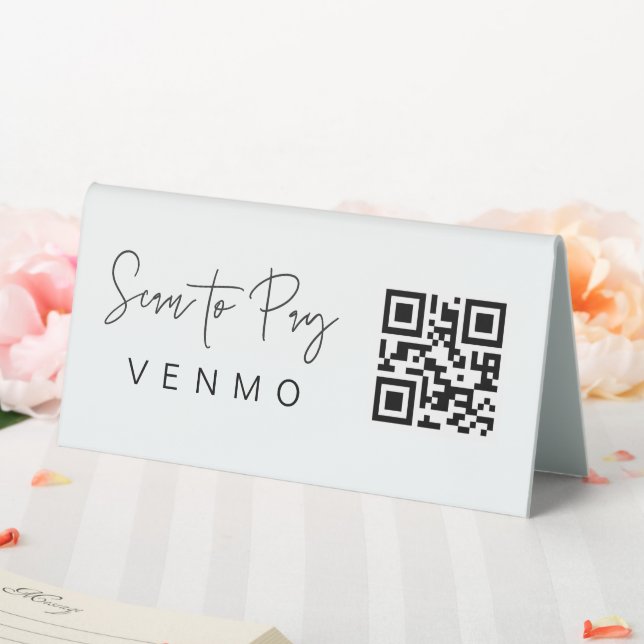 Scan Pay QR Code Mobile Checkout Table Tent Sign (In SItu (Wedding))