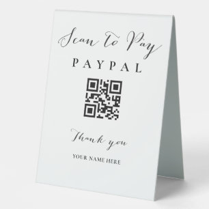 Scan Pay QR Code Sign Wedding Bar Valet Business