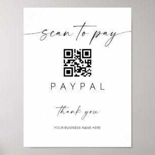 Scan Payment QR Code Sign Mobile Checkout Business