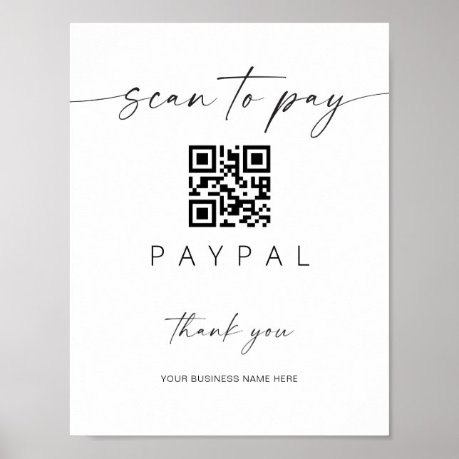 Scan Payment QR Code Sign Mobile Checkout Business (Front)