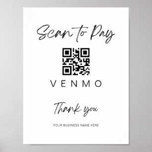 Scan Payment QR Code Sign Wedding Bar Business