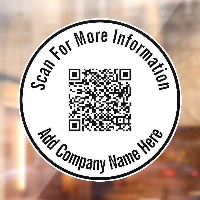 Scan QR Code Add Company Name Here Template Window Cling (Sheet 2)