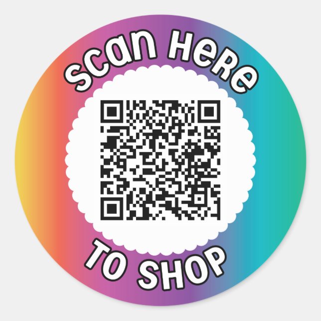 Scan QR code Classic Round Sticker (Front)