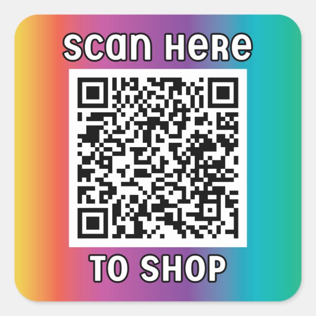 Scan QR code Classic Square Sticker (Front)