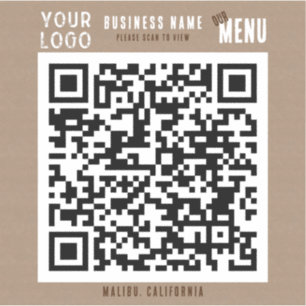 Scan QR Code Menu Rustic Charm Kraft Paper